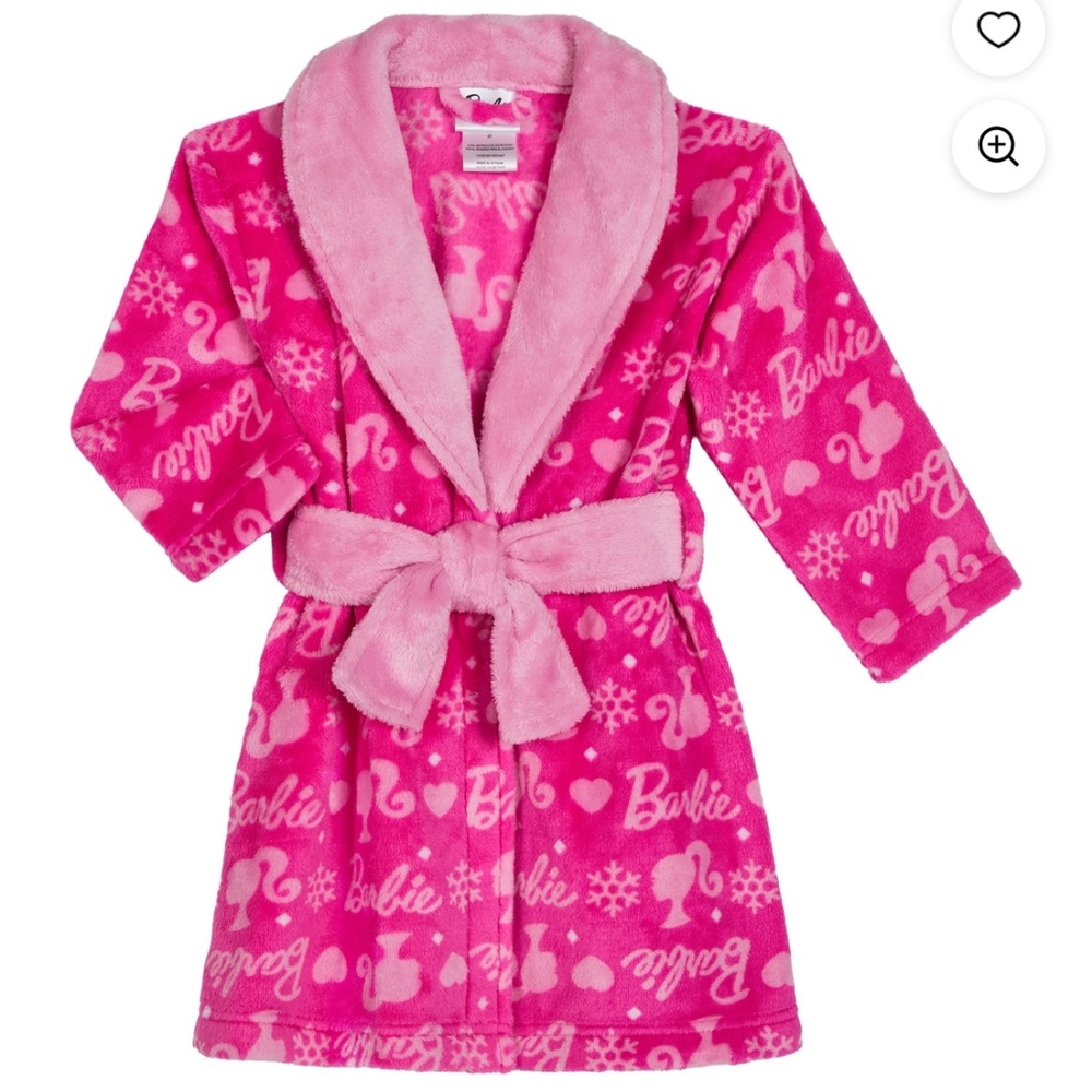 Barbie Pink Toddler Robe Size 5T NWT